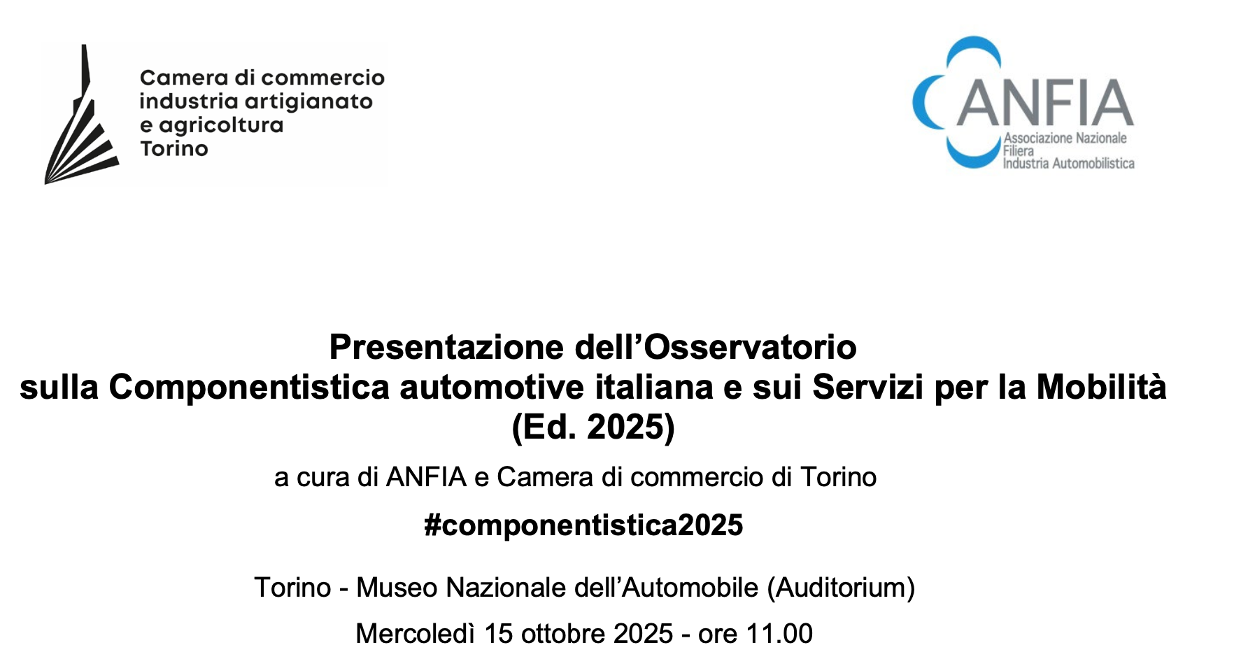 Presentazione dell'Osservatorio sulla Componentistica automotive italiana e sui Servizi per la Mobilita' 2025